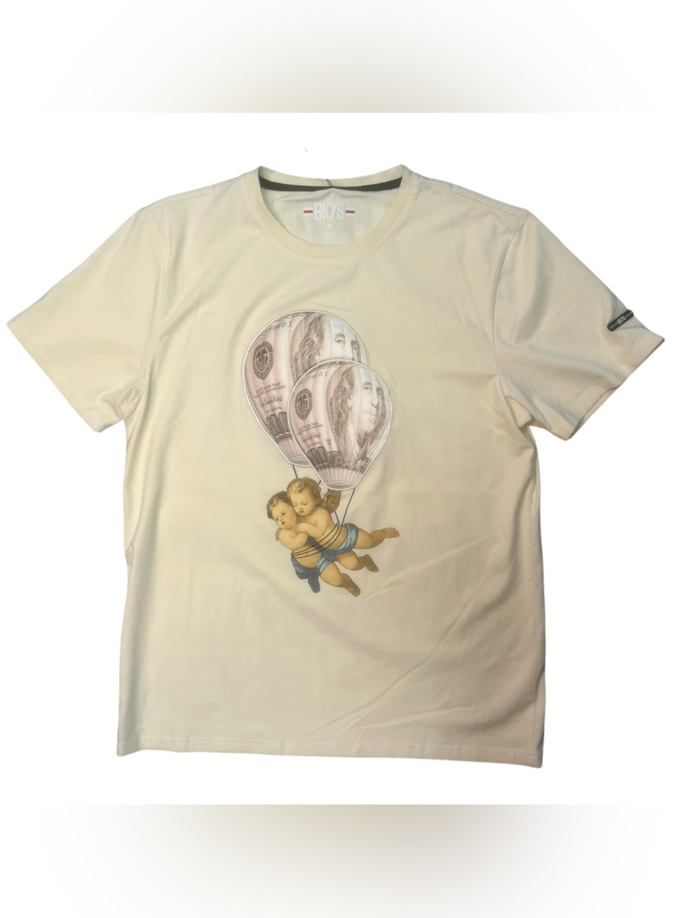 Sz M Bkys Cream parachute graphic tee